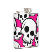 Roze Schedelpatroon Fles Heupfles (Rechts)