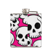 Roze Schedelpatroon Fles Heupfles (Achterkant)