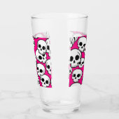 Roze Schedelpatroon Glazen Beker (Links)