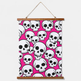 Roze Schedelpatroon Hangend Wandkleed
