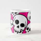 Roze Schedelpatroon Jumbo Speciale Mok (Voorkant)