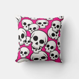 Roze Schedelpatroon Kussen