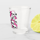 Roze Schedelpatroon Shotglas Shot Glas (Rechts)