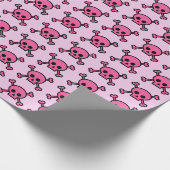 Roze schedels Emo Punk schedel patroon Cadeaupapier (Hoek)