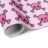 Roze schedels Emo Punk schedel patroon Cadeaupapier (Rol Hoek)