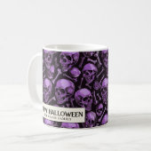 Roze schedels en zwarte Halloween koffie Mok (Voorkant links)