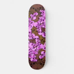 Roze schedels persoonlijk skateboard