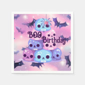 Roze schedels spooky vleermuizen spin halloween ve servet (Voorkant)