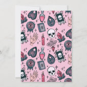 Roze Schedels Tarot Kaarsen Kristallen Halloween Kaart (Achterkant)