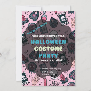 Roze Schedels Tarot Kaarsen Kristallen Halloween Kaart