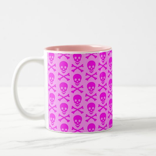 Roze schedels tweekleurige koffiemok (Links)
