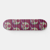 Roze schedelskateboard. persoonlijk skateboard (Horizontaal)