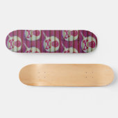 Roze schedelskateboard. persoonlijk skateboard (Horizontaal)