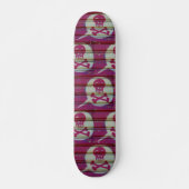 Roze schedelskateboard. persoonlijk skateboard (Voorkant)