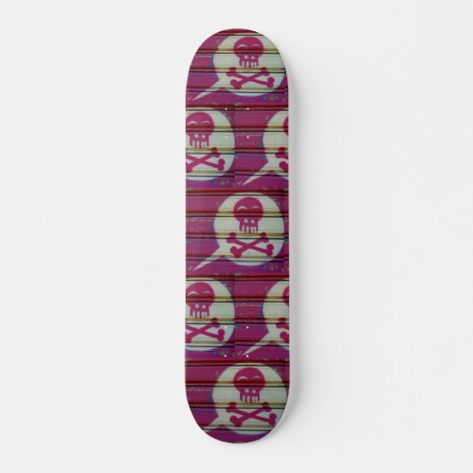 Roze schedelskateboard. persoonlijk skateboard (Voorkant)