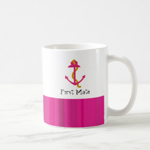 Roze scheepsanker koffiemok
