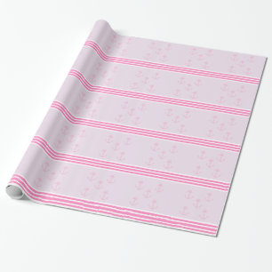 Roze scheepsankers cadeaupapier