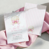 Roze Schelp Baby Shower Uitnodiging