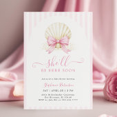 Roze Schelp Baby Shower Uitnodiging