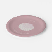 Roze schelp doop doopfeest papieren bord (Gekanteld)