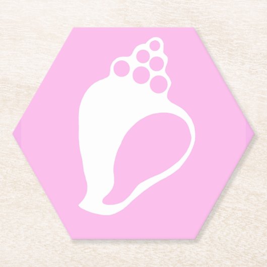 Roze Schelp Kartonnen Onderzetters (Voorkant)