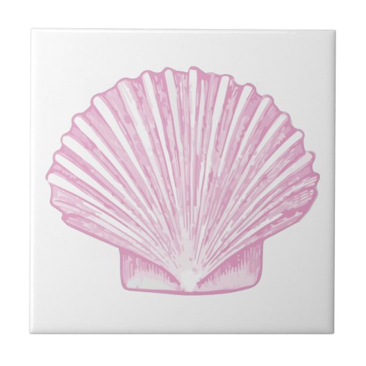 Roze Schelp Kust Tegeltje (Voorkant)