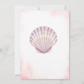Roze Schelp Meisje Baby Shower Kaart (Achterkant)