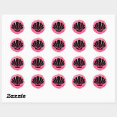 Roze Schelp Ontwerp Ronde Sticker (Vel)