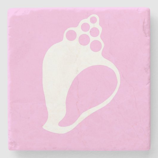 Roze Schelp Stenen Onderzetter (Voorkant)