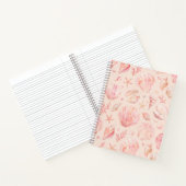 Roze Schelp Waterverf Strand Patroon Notitieboek (Binnen)
