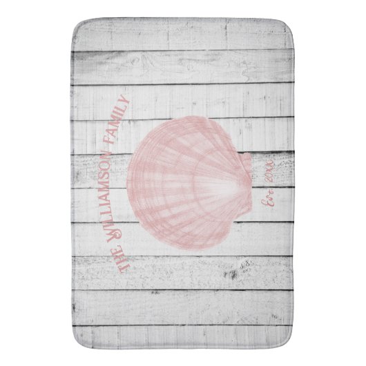 Roze  schelpdiervlek badmat (Voorkant Verticaal)