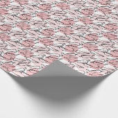 Roze Schets Chili Peppers op Roze Cadeaupapier (Hoek)