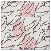 Roze Schets Chili Peppers op Roze Stof (Close Up)