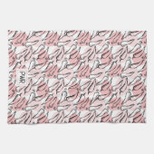 Roze Schets Chili Peppers op Roze Theedoek (Horizontaal)