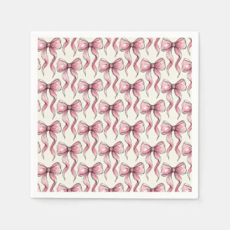 Roze schets lintstaartpatroon servet