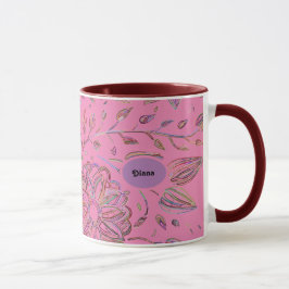 Roze & Schetste Bloemen Mok