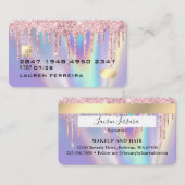 Roze schijven Faux-holografische creditcardstijl Visitekaartje (Voorkant / Achterkant)
