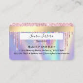 Roze schijven Faux-holografische creditcardstijl Visitekaartje (Achterkant)