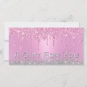 Roze schijven Silver Glitter Gift Salon-certificat (Voorkant)