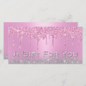 Roze schijven Silver Glitter Gift Salon-certificat (Voorkant / Achterkant)