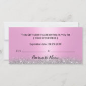 Roze schijven Silver Glitter Gift Salon-certificat (Achterkant)