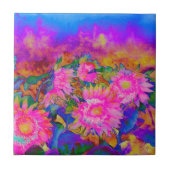 Roze schilderij van abstracte waterverf tegeltje (Voorkant)