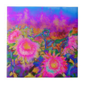 Roze schilderij van abstracte waterverf tegeltje (Voorkant)