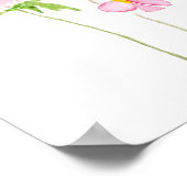 Roze schilderij van het Japanse Anemone-veld water Poster (Hoek)