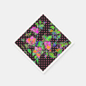 Roze schilderij van paarse waterverf roos | polka- servet (Hoek)