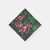 Roze schilderij van paarse waterverf roos | polka- servetten (Hoek)