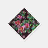 Roze schilderij van paarse waterverf roos | polka- servetten (Hoek)