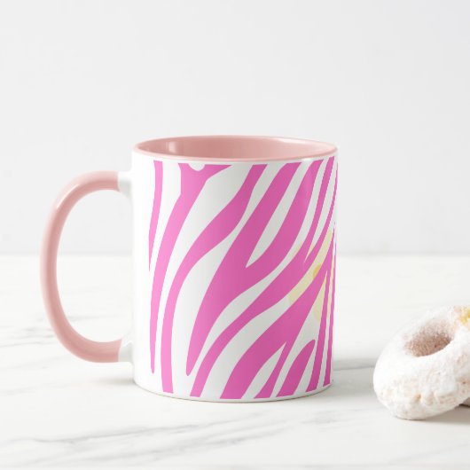Roze schilderpatroon Modern Art Design Mok (Met donut)
