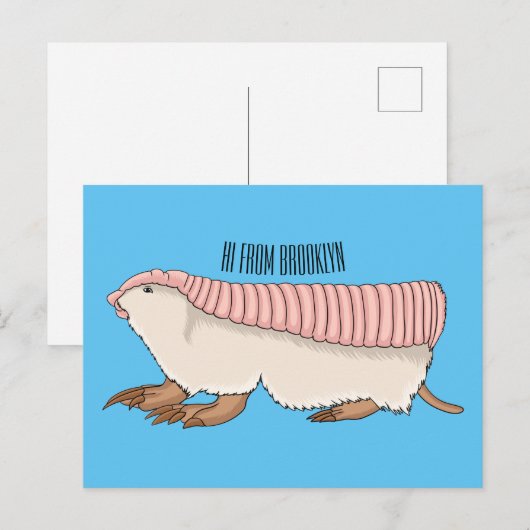 Roze schildklier cartoon briefkaart (Voorkant / Achterkant)