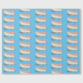 Roze schildklier cartoon cadeaupapier (Vlak)